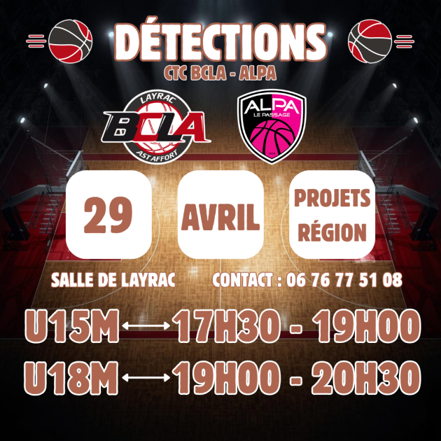 Détections U15M et U18M